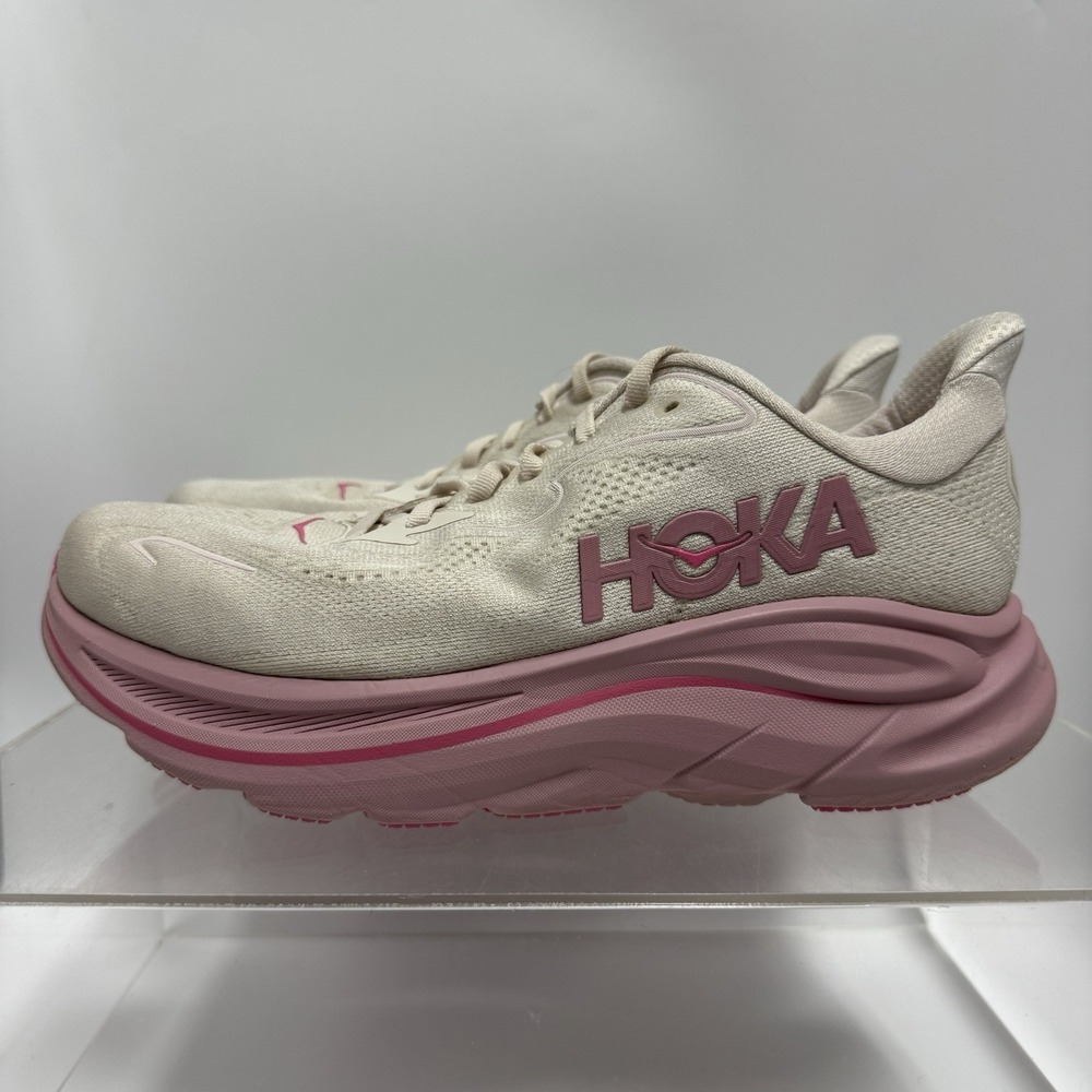 Hoka One One Clifton 10 Rose Cream Pink 1162050 RMD Running Women's 9.5 D Wide